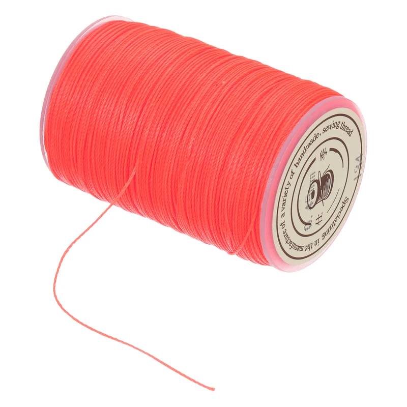 Waxed Cord 0.45mm Waxed Thread 87 Yard Wax String Leather Cord (Orange-Red)