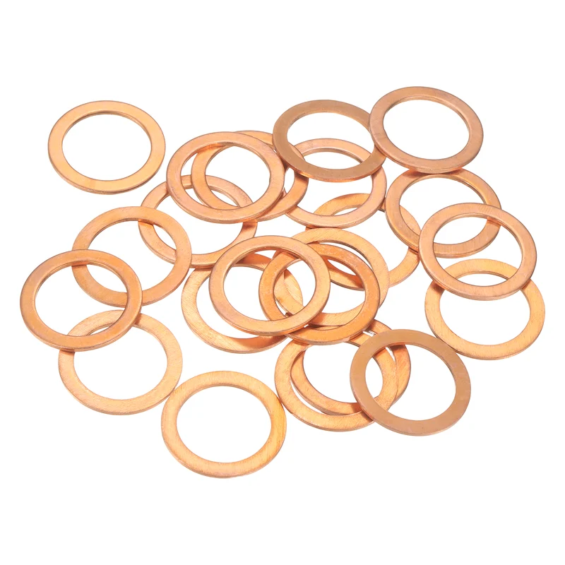 30 Pcs Flat Copper Washers, 22x30x1.5mm Copper Flat Sealing Crush Ring Washers