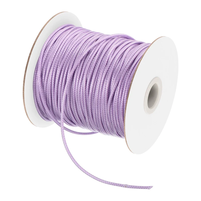 Light Purple 3mm Waxed Cord 44 Yard Wax Bead Thread String for Jewelry Making