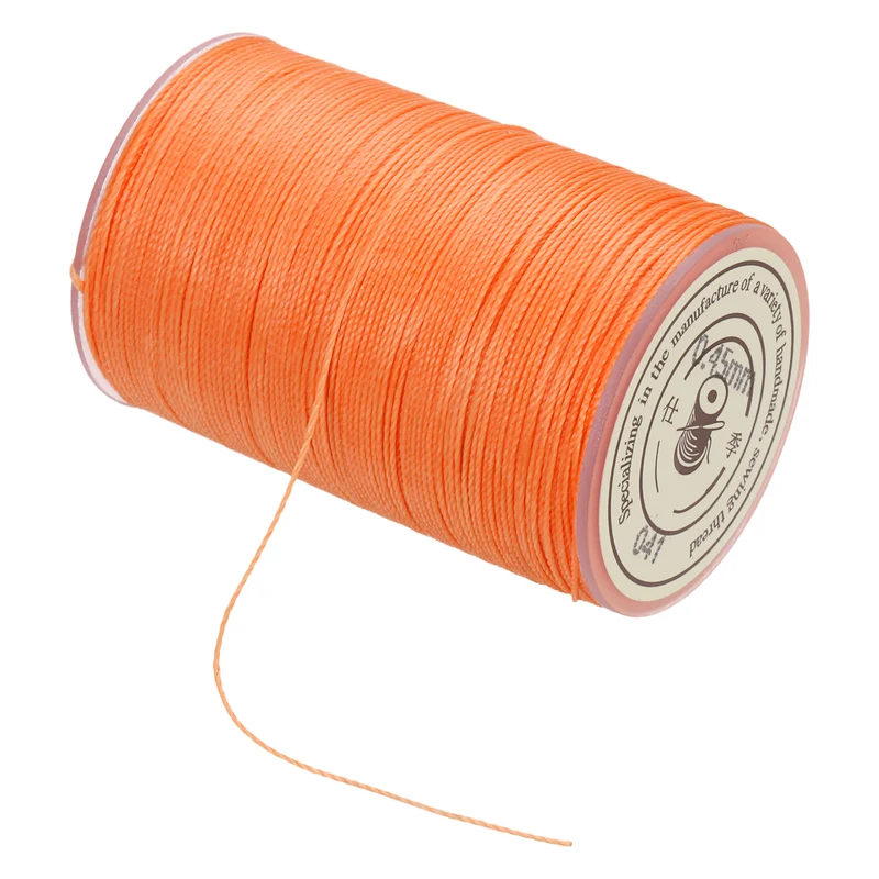 Waxed Cord 0.45mm Waxed Thread 87 Yard Wax String Leather Cord (Red Yellow)