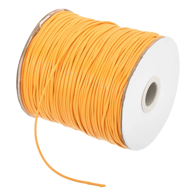 Yellow 1.5mm Waxed Cord 175 Yard Wax Bead Thread String for Jewelry Making