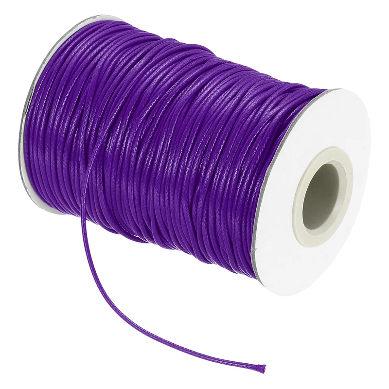 Waxed Cord 1.5mm Waxed Thread 87 Yard Wax String Leather Cord (Dark Purple)