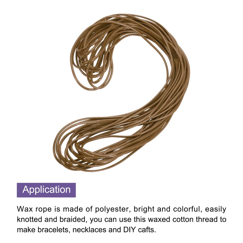 Coffee 2mm Waxed Cord 11 Yard Wax Bead Thread String for Jewelry Make