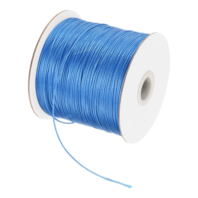 Bright Blue 0.5mm Waxed Cord 175 Yard Wax Bead Thread String for Jewelry Making