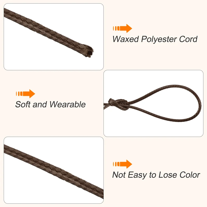 Dark Coffee 2mm Waxed Cord 11 Yard Wax Bead Thread String for Jewelry Make