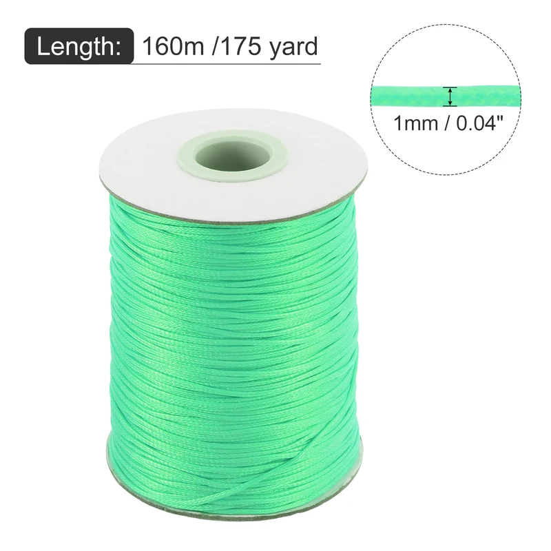 Light Green 1mm Waxed Cord 175 Yard Wax Bead Thread String for Jewelry Making