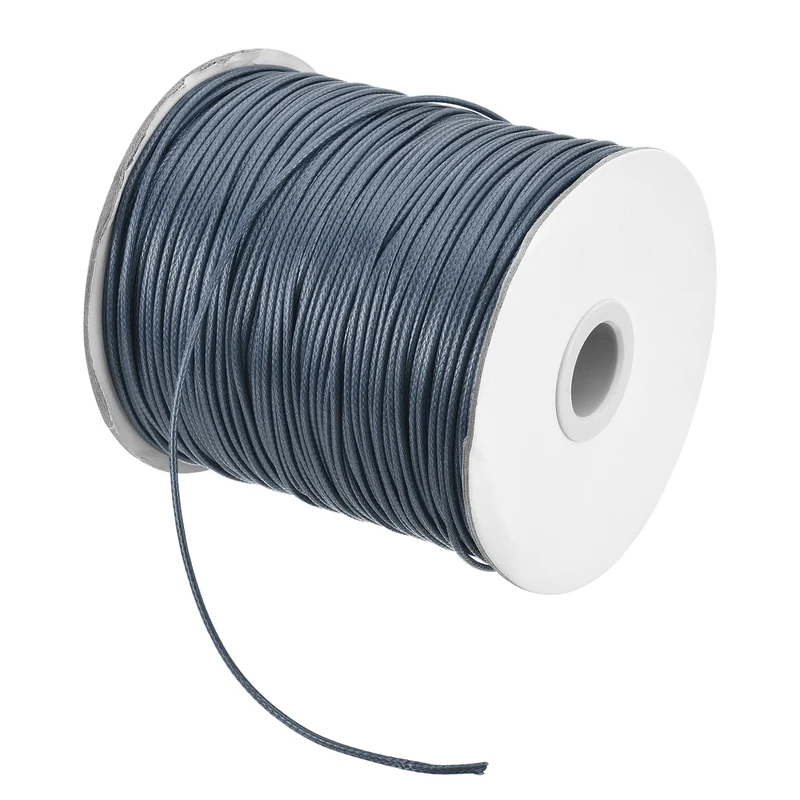 Dark Grey 1.5mm Waxed Cord 175 Yard Wax Bead Thread String for Jewelry Making