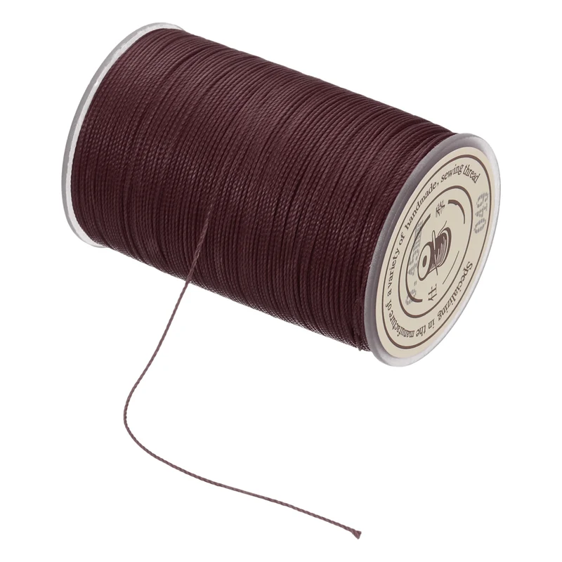 Waxed Cord 0.45mm Waxed Thread 87 Yard Wax String Leather Cord (Wine Red)