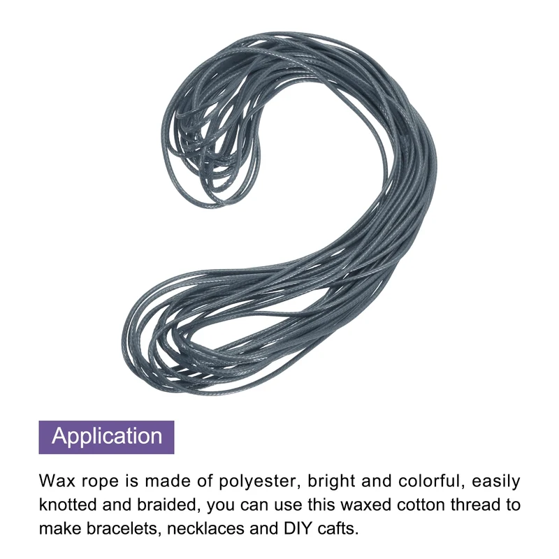 Dark Gray 2mm Waxed Cord 11 Yard Wax Bead Thread String for Jewelry Make