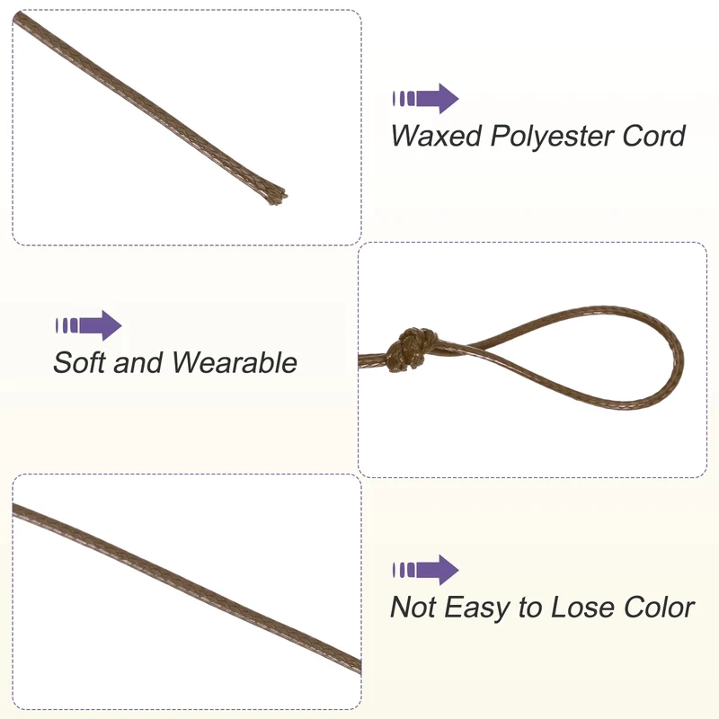 Brown 1mm Waxed Cord 11 Yard Wax Bead Thread String for Jewelry Make