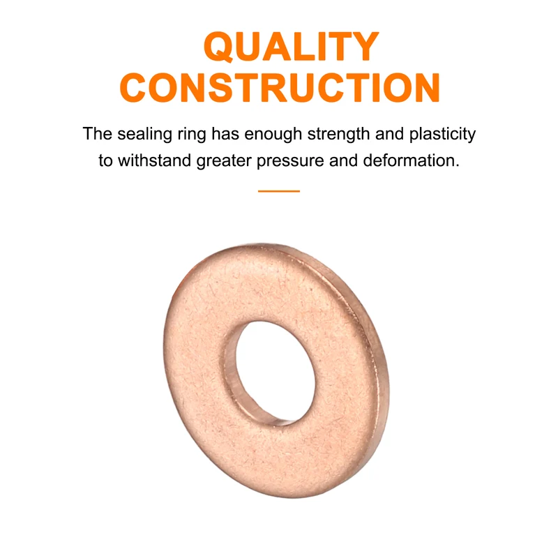 22 Pcs Flat Copper Washers, 6x16x1.5mm Copper Flat Sealing Crush Ring Washers