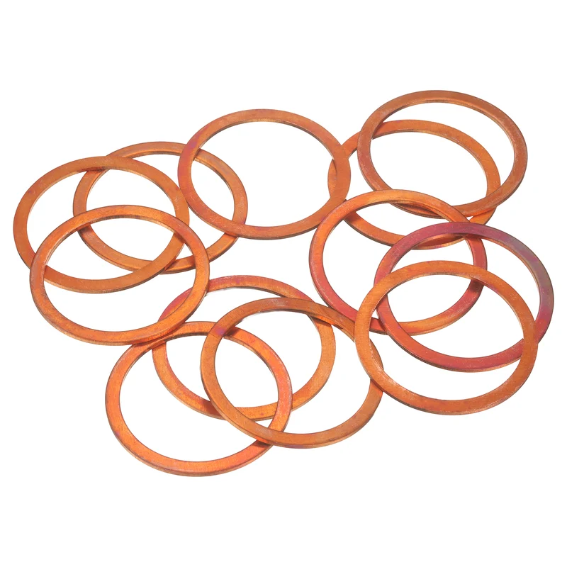 12 Pcs Flat Copper Washers, 50x60x2mm Copper Flat Sealing Crush Ring Washers