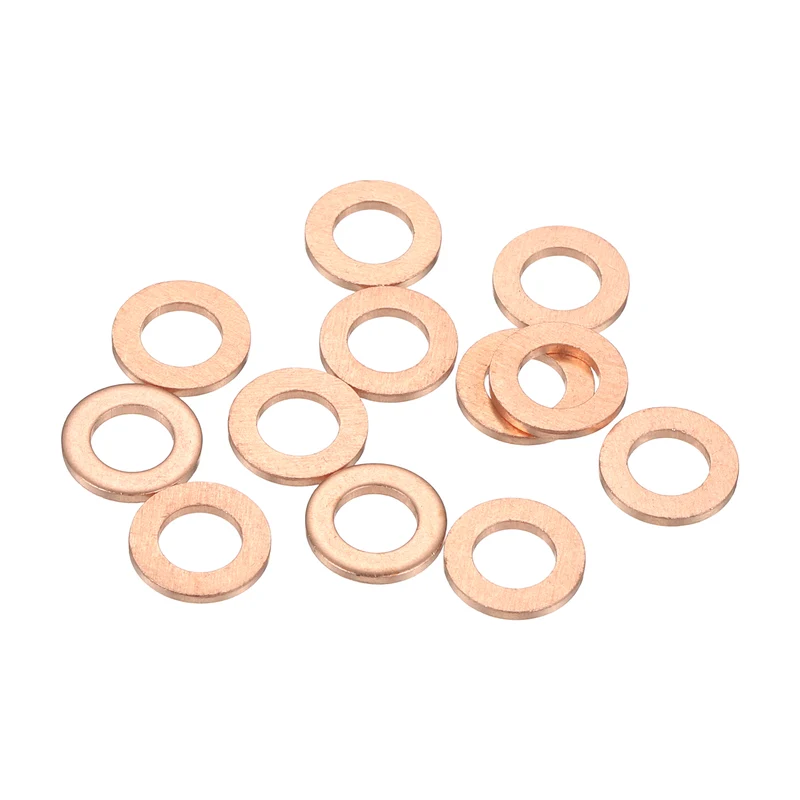 12 Pcs Flat Copper Washers, 5x9x1mm Copper Flat Sealing Crush Ring Washers