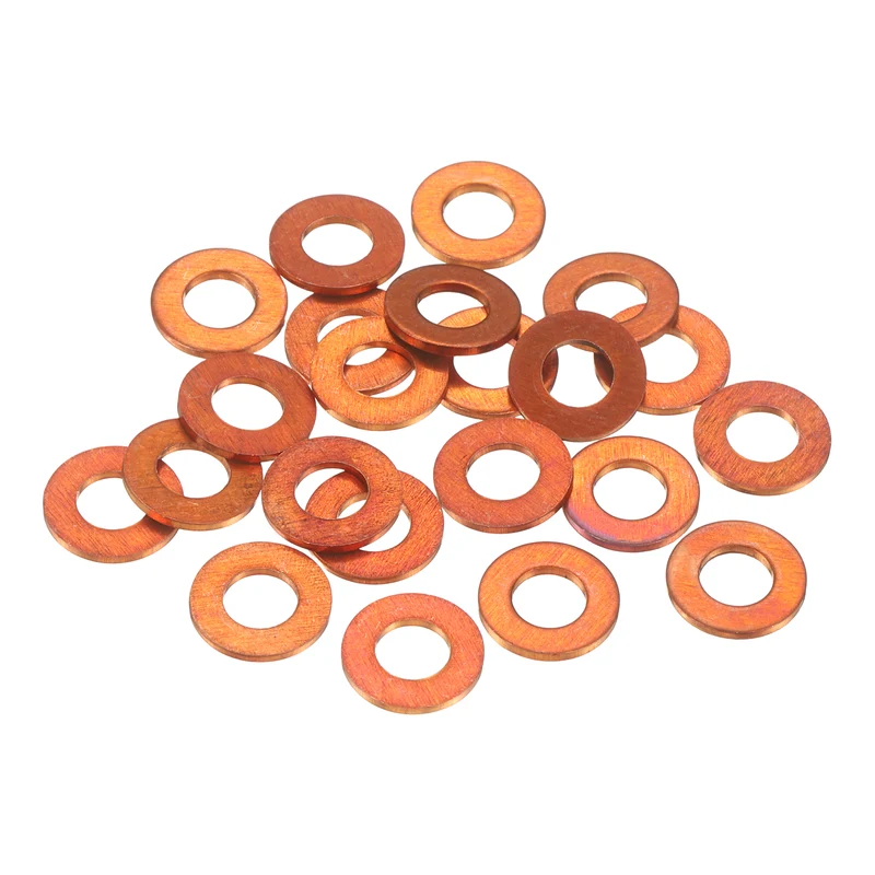 22 Pcs Flat Copper Washers, 5x10x1mm Copper Flat Sealing Crush Ring Washers