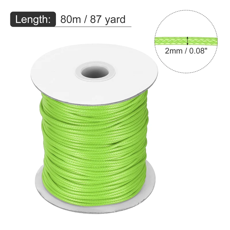 Waxed Cord 2mm Waxed Thread 87 Yard Wax String Leather Cord (Emerald Green)