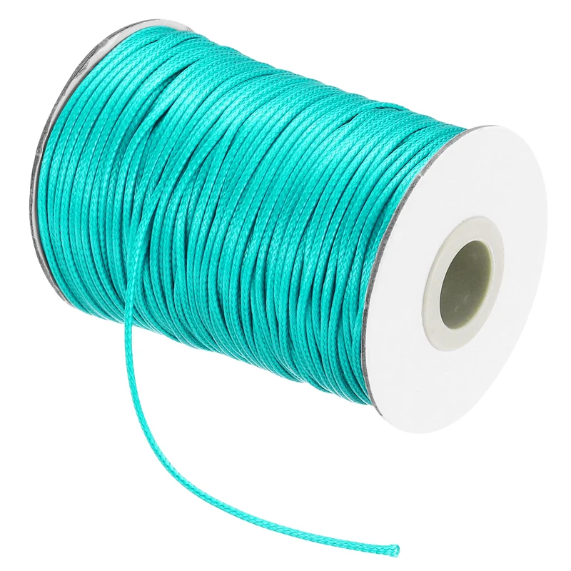 Waxed Cord 1.5mm Waxed Thread 87 Yard Wax String Leather Cord (Light Green)