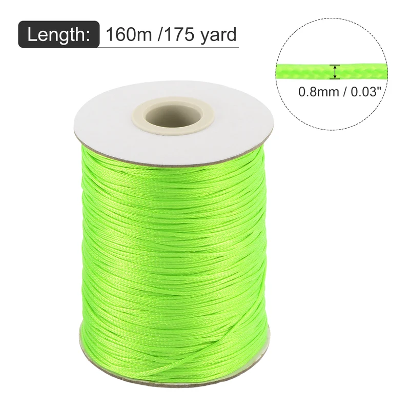 Green 0.8mm Waxed Cord 175 Yard Wax Bead Thread String for Jewelry Make