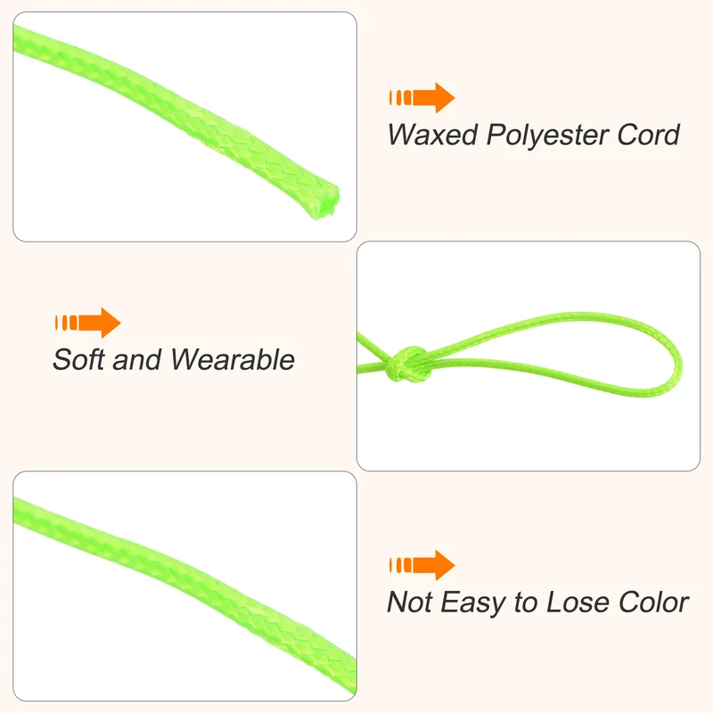 Green 0.8mm Waxed Cord 175 Yard Wax Bead Thread String for Jewelry Make
