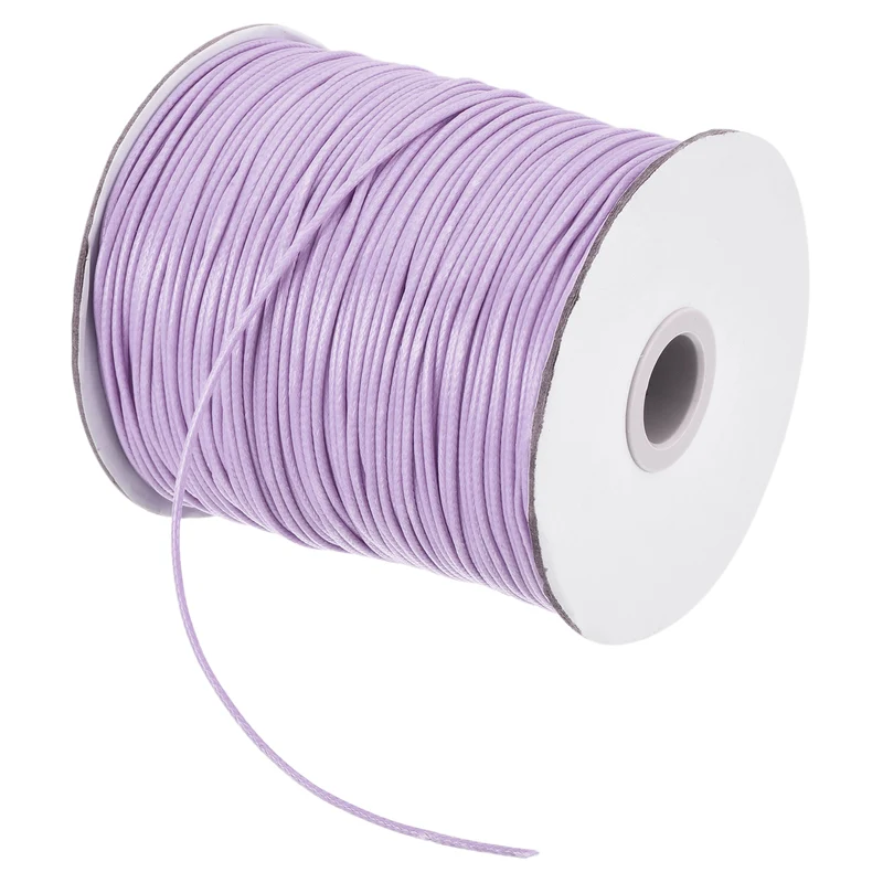 Light Purple 1.5mm Waxed Cord 175 Yard Wax Bead Thread String for Jewelry Making