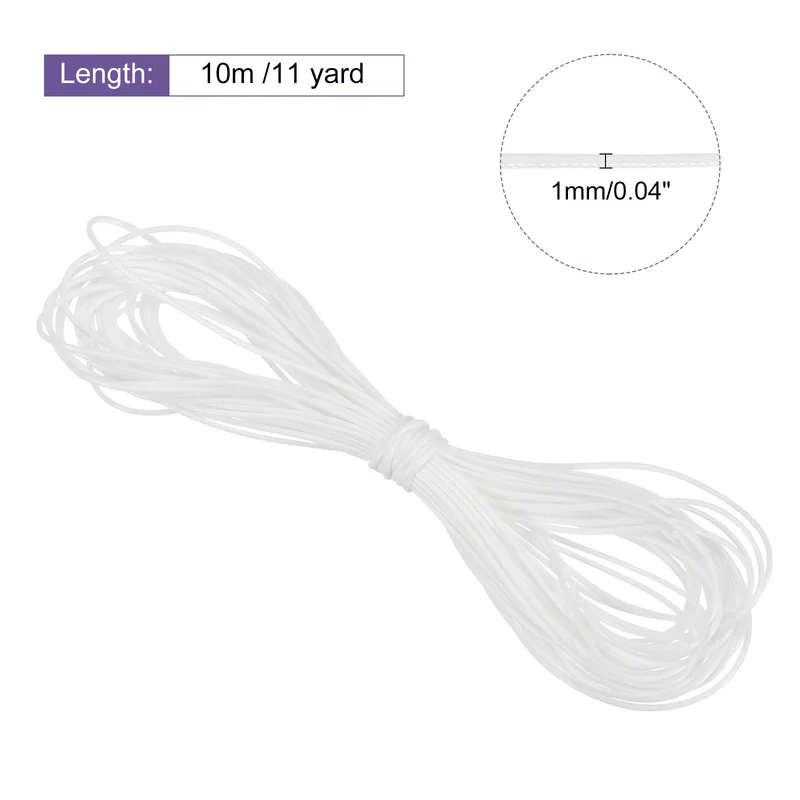 White 1mm Waxed Cord 11 Yard Wax Bead Thread String for Jewelry Make
