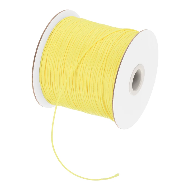 Light Yellow 0.5mm Waxed Cord 175 Yard Wax Bead Thread String for Jewelry Making