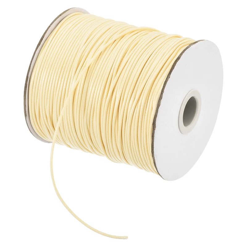 Beige 1.5mm Waxed Cord 175 Yard Wax Bead Thread String for Jewelry Making