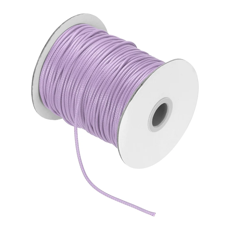 Waxed Cord 2.5mm Waxed Thread 87 Yard Wax String Leather Cord (Violet)
