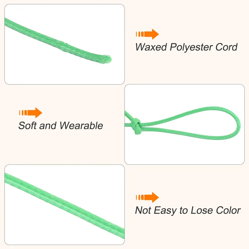 Mint Green 2.5mm Waxed Cord 87 Yard Wax Bead Thread String for Jewelry Making