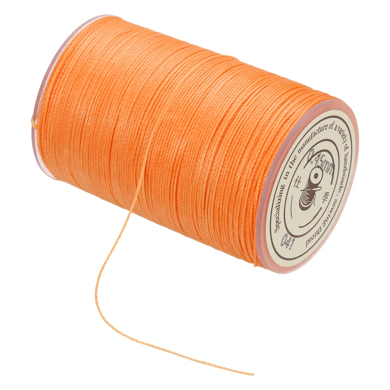 Waxed Cord 0.45mm Waxed Thread 87 Yard Wax String Leather Cord (Orange Yellow)