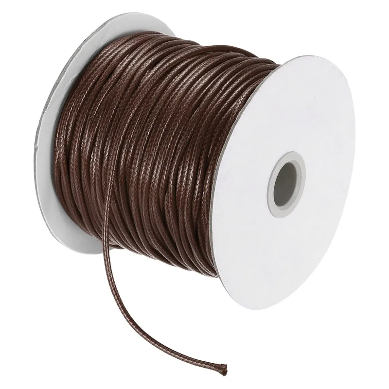 Dark Brown 2.5mm Waxed Cord 87 Yard Wax Bead Thread String for Jewelry Making