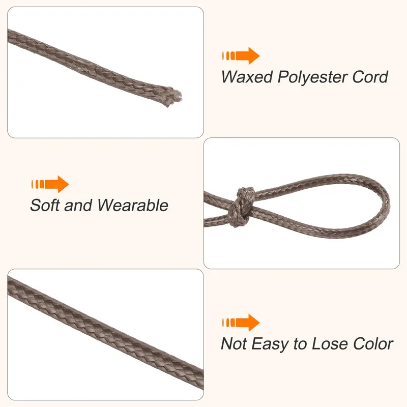 Dark Brown 2.5mm Waxed Cord 87 Yard Wax Bead Thread String for Jewelry Making