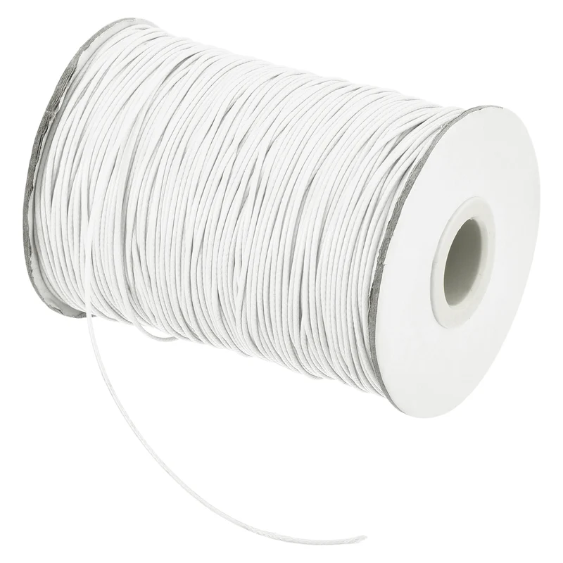 White 1.2mm Waxed Cord 175 Yard Wax Bead Thread String for Jewelry Make