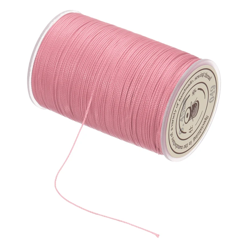 Waxed Cord 0.45mm Waxed Thread 87 Yard Wax String Leather Cord (Rouge Pink)