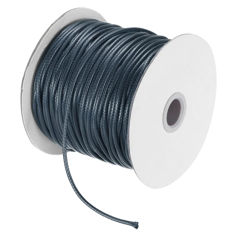 Dark Gray 2.5mm Waxed Cord 87 Yard Wax Bead Thread String for Jewelry Making