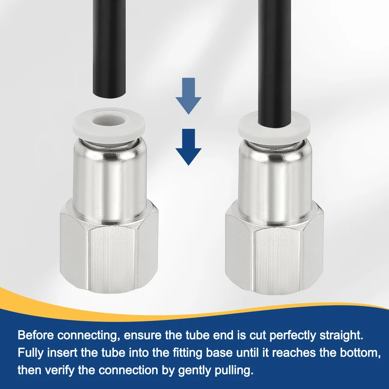 2 Pcs NPT Female 5/32 Inch OD x 1/4" NPT Thread Push to Connect Fittings, White