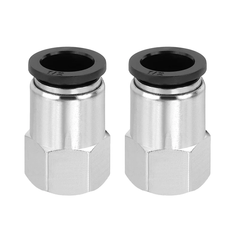 2 Pcs NPT Female 1/2 Inch OD x 1/4" NPT Thread Push to Connect Fittings, Black