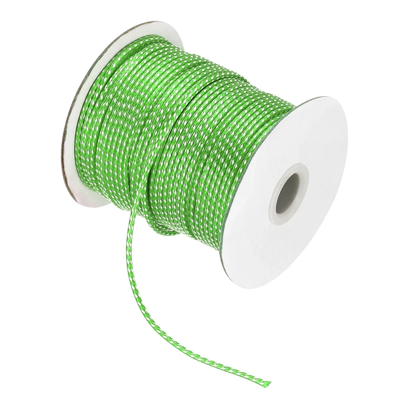 Waxed Cord 2mm Waxed Thread 87 Yard Wax String Leather Cord (Green/White)