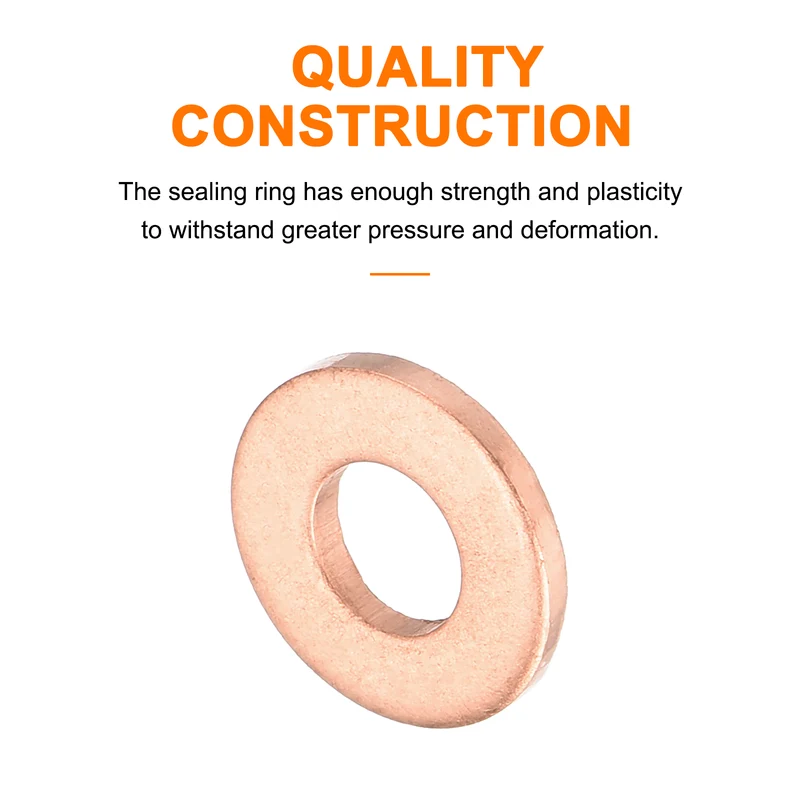 12 Pcs Flat Copper Washers, 4x9x1mm Copper Flat Sealing Crush Ring Washers