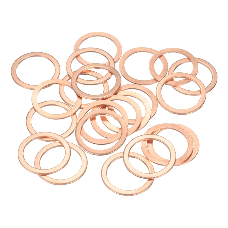 22 Pcs Flat Copper Washers, 28x36x1.5mm Copper Flat Sealing Crush Ring Washers