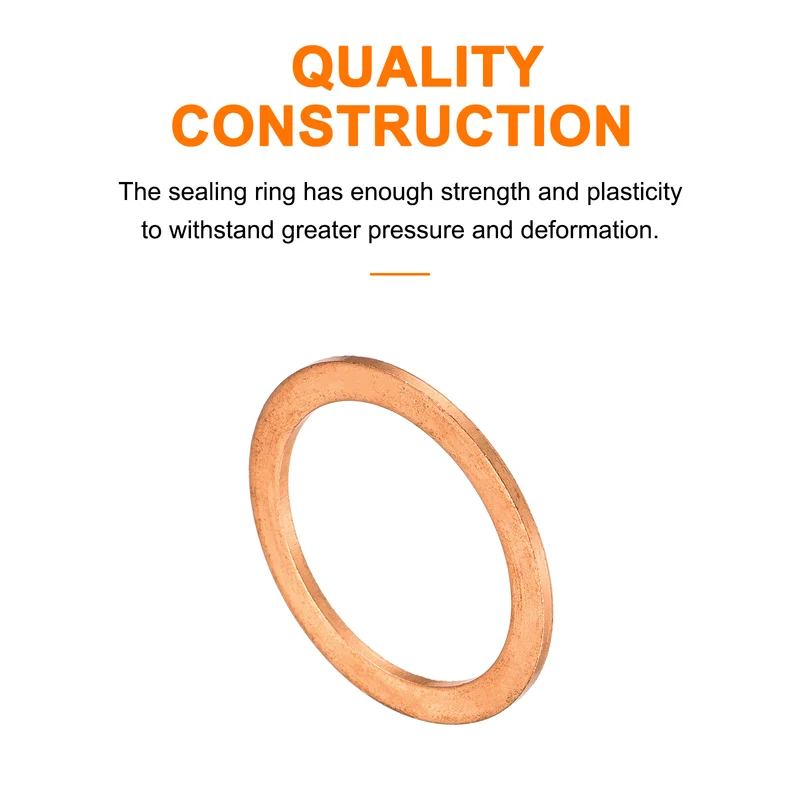 22 Pcs Flat Copper Washers, 27x35x1.5mm Copper Flat Sealing Crush Ring Washers