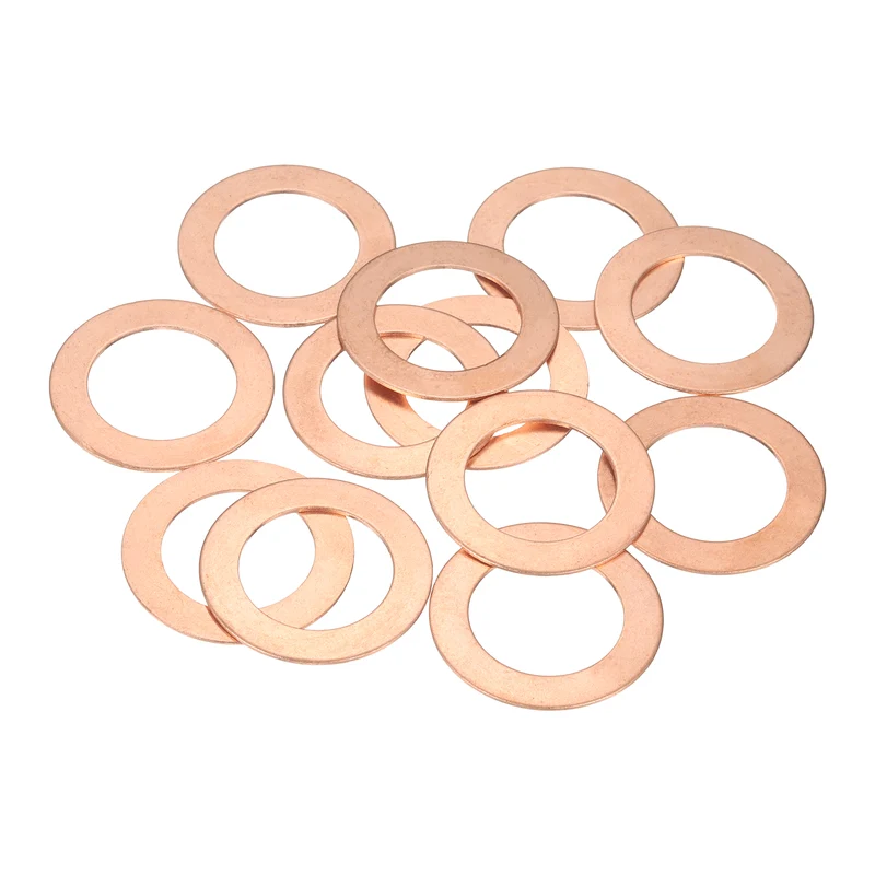 12 Pcs Flat Copper Washers, 26x40x1mm Copper Flat Sealing Crush Ring Washers