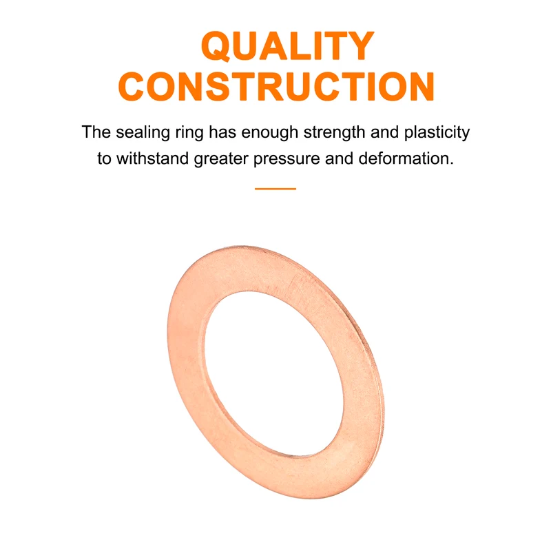 12 Pcs Flat Copper Washers, 26x40x1mm Copper Flat Sealing Crush Ring Washers