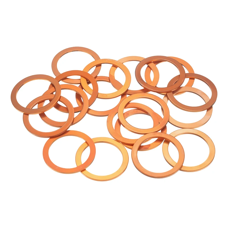 22 Pcs Flat Copper Washers, 26x34x1.5mm Copper Flat Sealing Crush Ring Washers