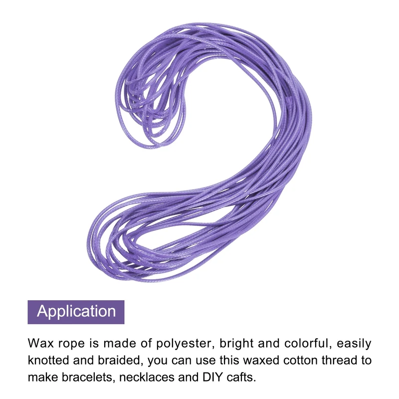 Light Purple 2mm Waxed Cord 11 Yard Wax Bead Thread String for Jewelry Make