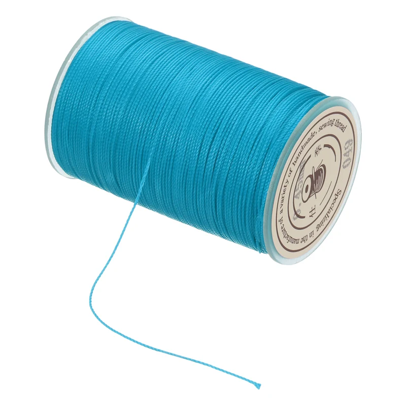 Waxed Cord 0.45mm Waxed Thread 87 Yard Wax String Leather Cord (Bright Blue)