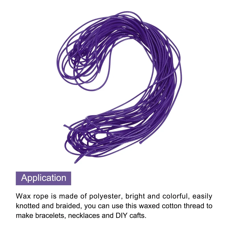 Purple 1mm Waxed Cord 11 Yard Wax Bead Thread String for Jewelry Make