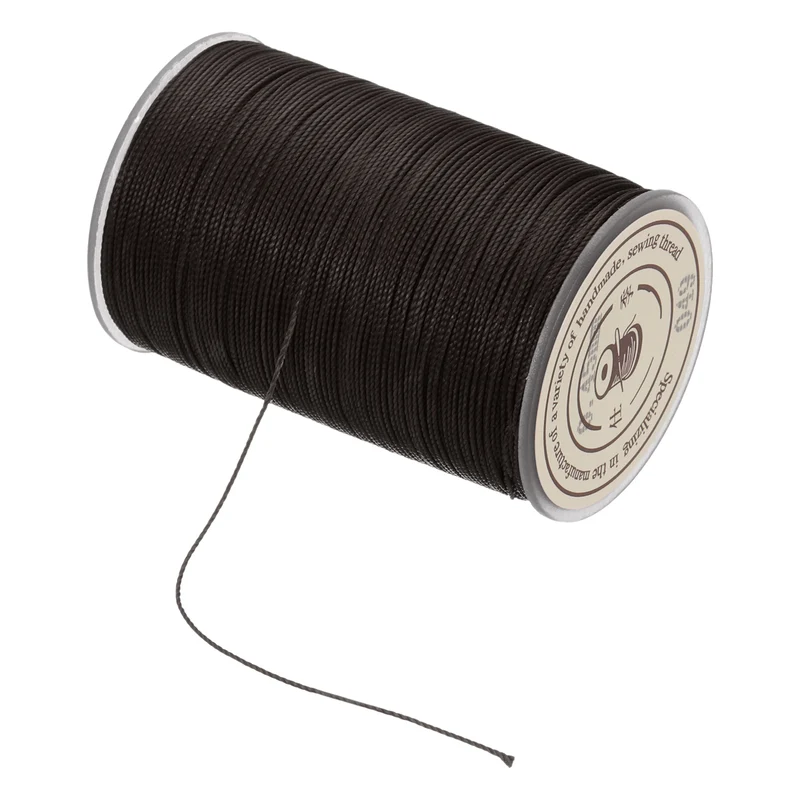 Waxed Cord 0.45mm Waxed Thread 87 Yard Wax String Leather Cord (Dark Brown)