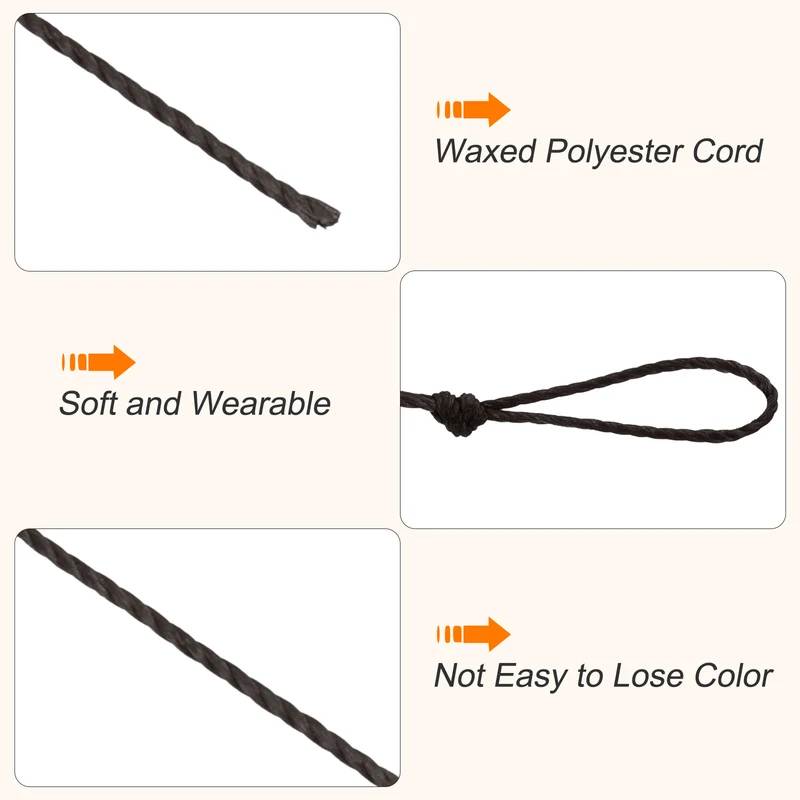 Waxed Cord 0.45mm Waxed Thread 87 Yard Wax String Leather Cord (Dark Brown)