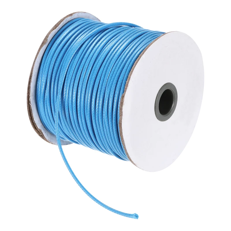 Sky Blue 2.5mm Waxed Cord 87 Yard Wax Bead Thread String for Jewelry Making