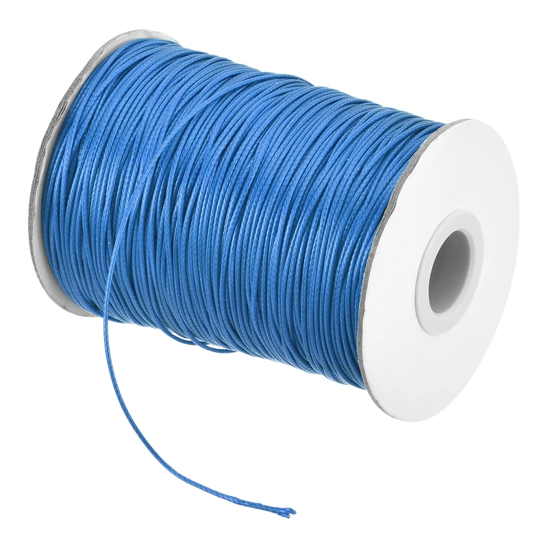 Bright Blue 1.2mm Waxed Cord 175 Yard Wax Bead Thread String for Jewelry Make